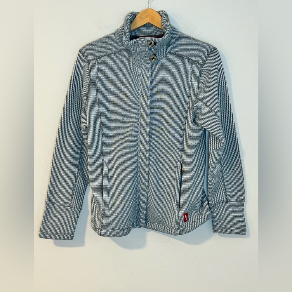 Eastern Mountain Sports Gray Striped Full-Zip Jacket Women’s Size L